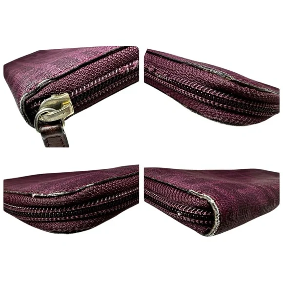 💜Purple Fendi Zucca Zip-around Wallet-interior wear - Picture 3 of 13